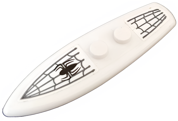 Доска для серфинга Lego Minifigure, Utensil Surfboard Standard with Black Spider and Spider Web Pattern 90397pb009 U